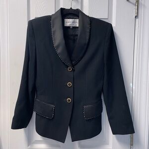 - ⭐️⭐️SALE⭐️⭐️ Albert Nipon Black  Cocktail Skirt Suit w/satin size 8